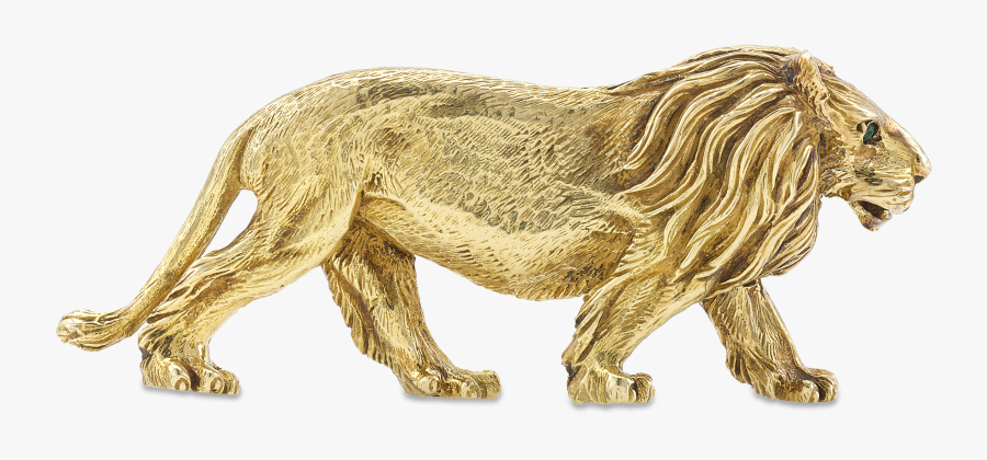 Gold Lion Brooch By Tiffany & Co - Gold Lion, Transparent Clipart
