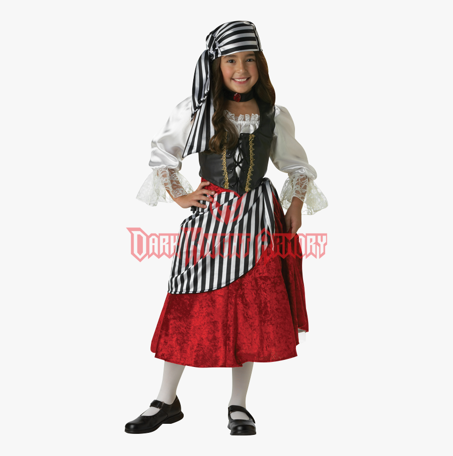 Clip Art Girl S Costume In - Costume Pirates Girl, Transparent Clipart