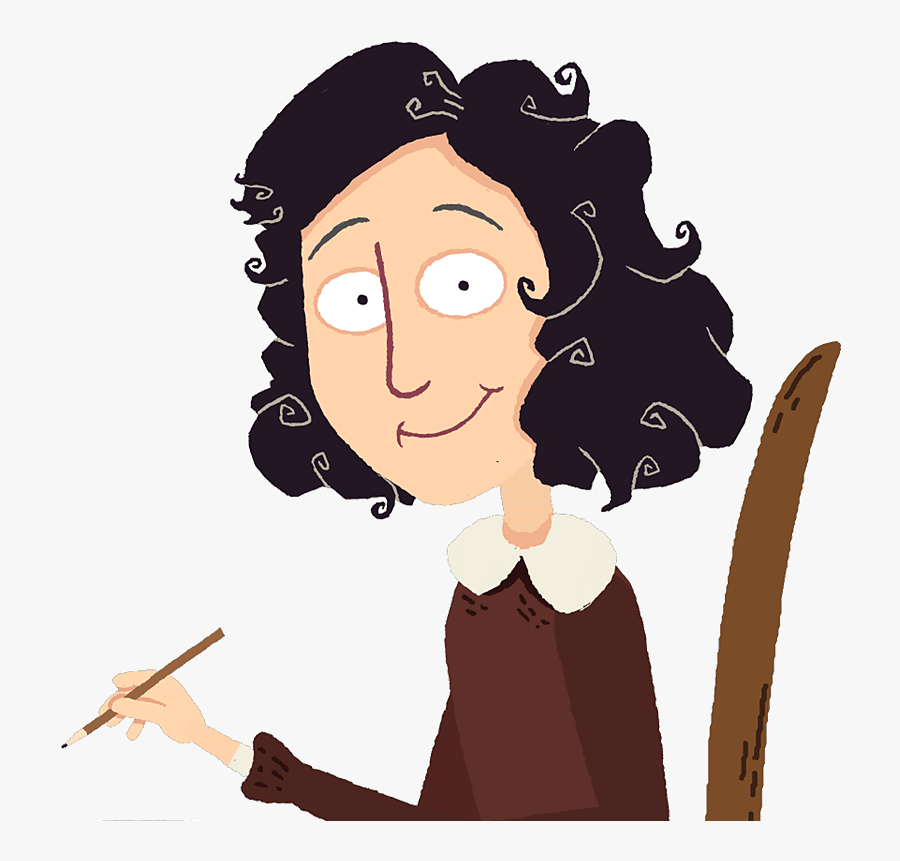 Anne Frank Smiling And Holding A Pencil - Ana Frank En Caricatura, Transparent Clipart