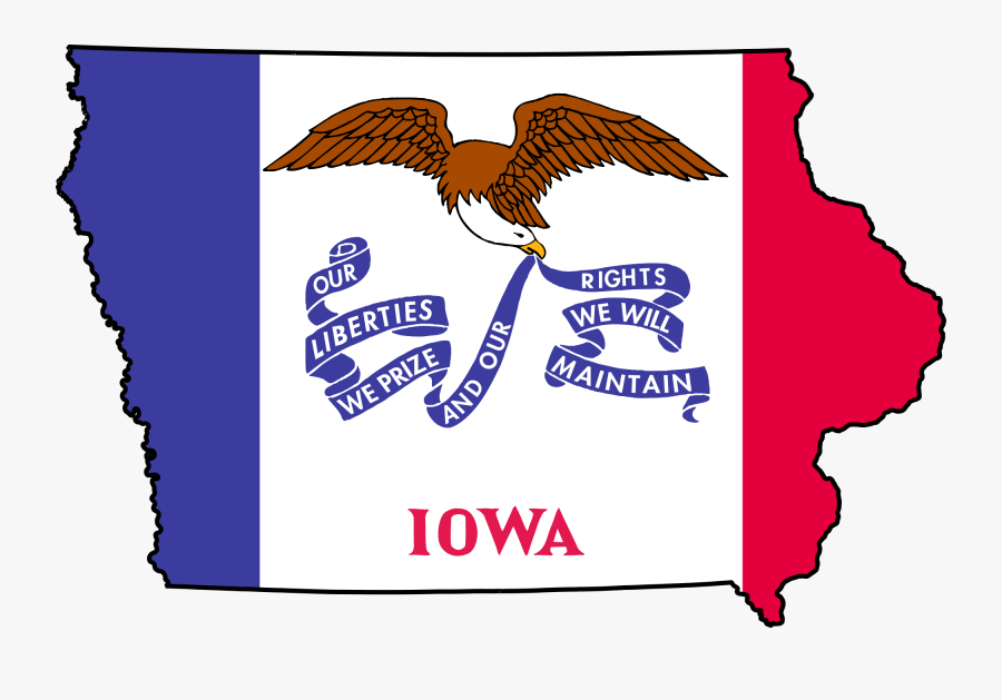 Flag-map Of Iowa - Iowa Map And Flag, Transparent Clipart
