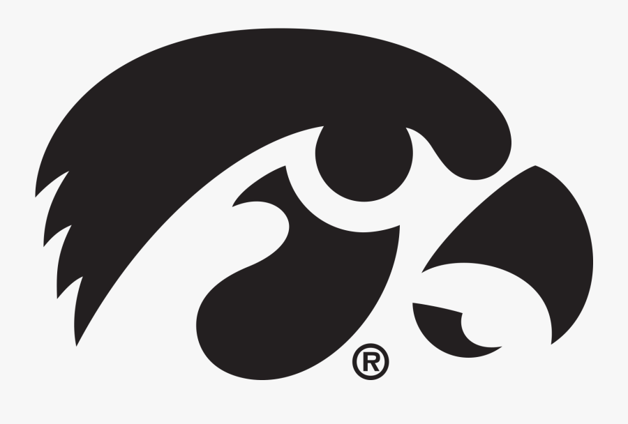Black And White Iowa Hawkeyes Logo, Transparent Clipart