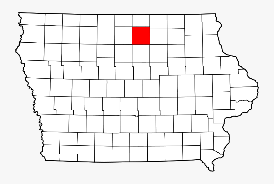 Map Of Iowa Highlighting Cerro Gordo County - Guthrie Center Iowa Map, Transparent Clipart