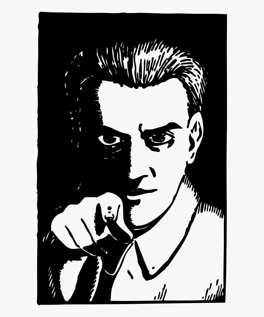 Creepy Guy Pointing, Transparent Clipart
