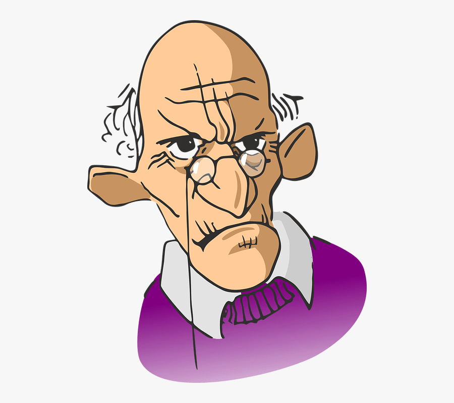 Old Grumpy Man Cartoon Clipart , Png Download - Ugly Old Man Cartoon, Transparent Clipart