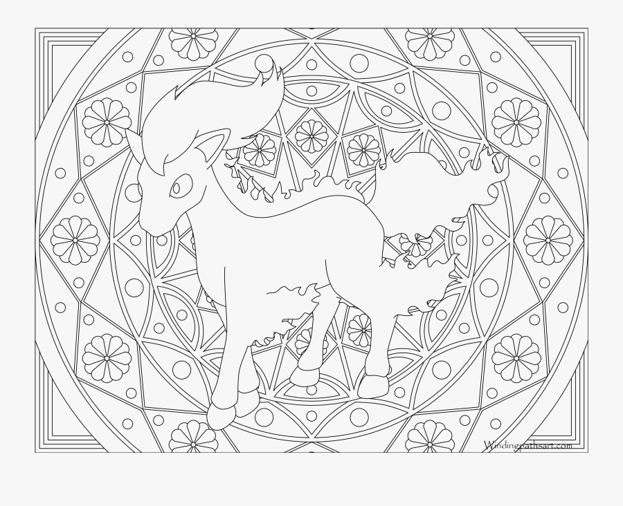 Ponyta Coloring Page - Pokemon Dragonair Coloring Pages, Transparent Clipart