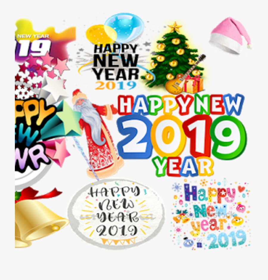 Stickers Happy New Year - Happy New Year 2019 Stickers, Transparent Clipart