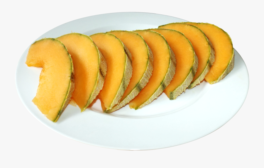 Cantaloupe Slices On Plate Png Image - Plato De Melon Png, Transparent Clipart