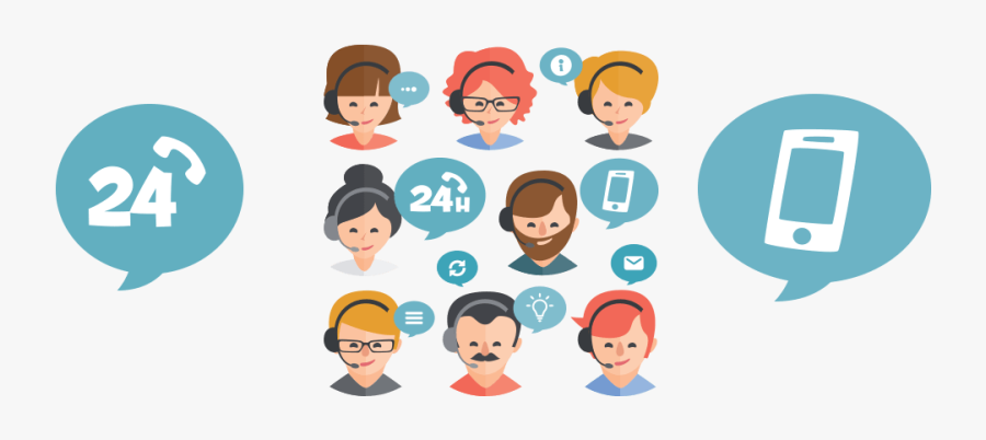 Transparent Call Center Clipart Free - Group Of Call Center Agents Clipart, Transparent Clipart
