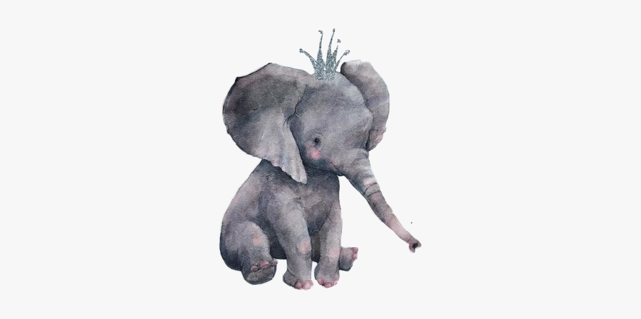 #silver #crown #elephant #grey #gray #cute #petsandanimals - Elephant With Balloon, Transparent Clipart