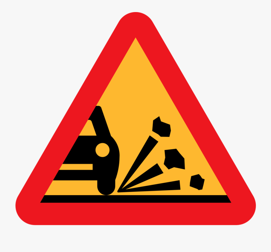 Loose Stones Road Sign, Transparent Clipart