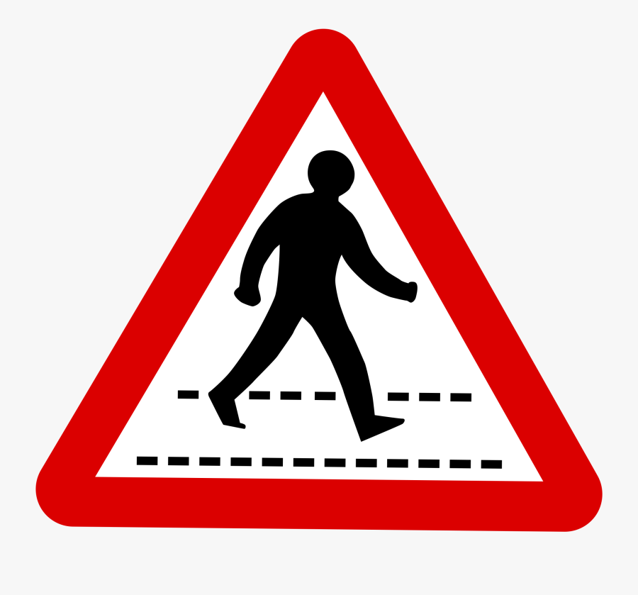 Singapore Road Signs - Pedestrian Walking On Road Sign, Transparent Clipart