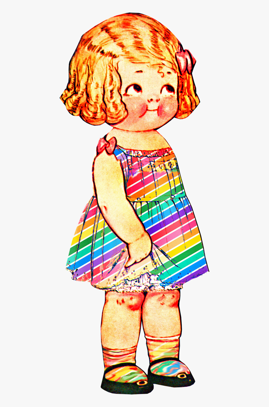 Paper Doll Girl Retro - Burj Al Arab, Transparent Clipart