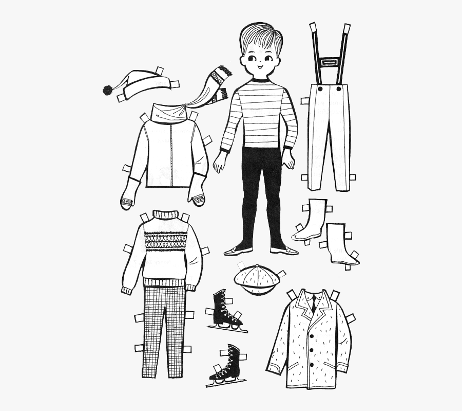 Clip Art Boy Paper Doll - Printable Paper Dolls Boy, Transparent Clipart