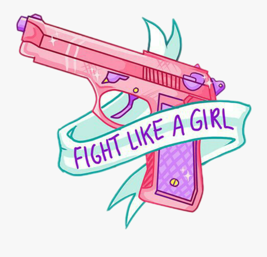 Arm Rosa Pink Power Girl Girlpower Cute - Fight Like A Girl Gun, Transparent Clipart