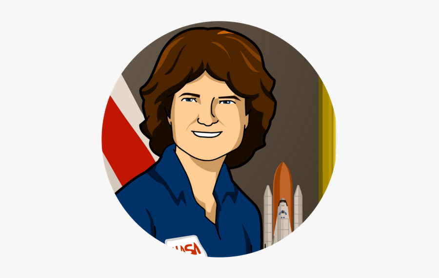 Sally Ride - Cartoon Sally Ride Drawing, Transparent Clipart