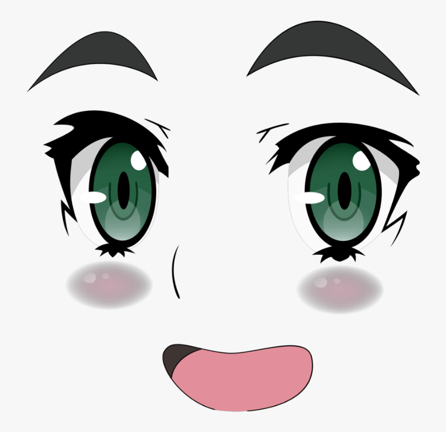 Transparent Happy Eyes Clipart - Anime Girl Face Transparent, Transparent Clipart