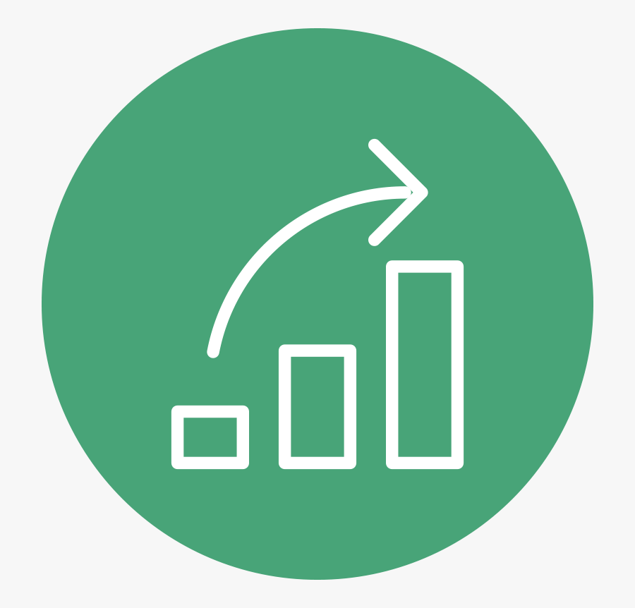 Green Circle Icon Of Bar Graph With Three Bars Getting - Music Together Babies Class, Transparent Clipart
