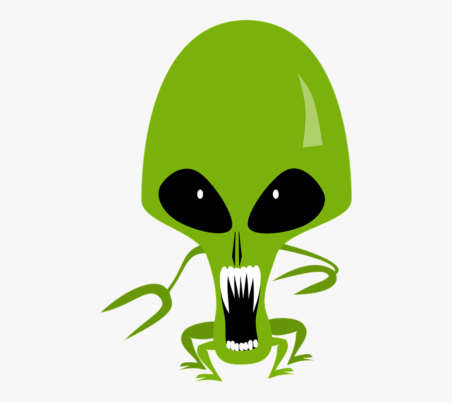 Alien, Cosmic, Monster, Space, Green, Angry, Evil - Scary Alien Clipart, Transparent Clipart