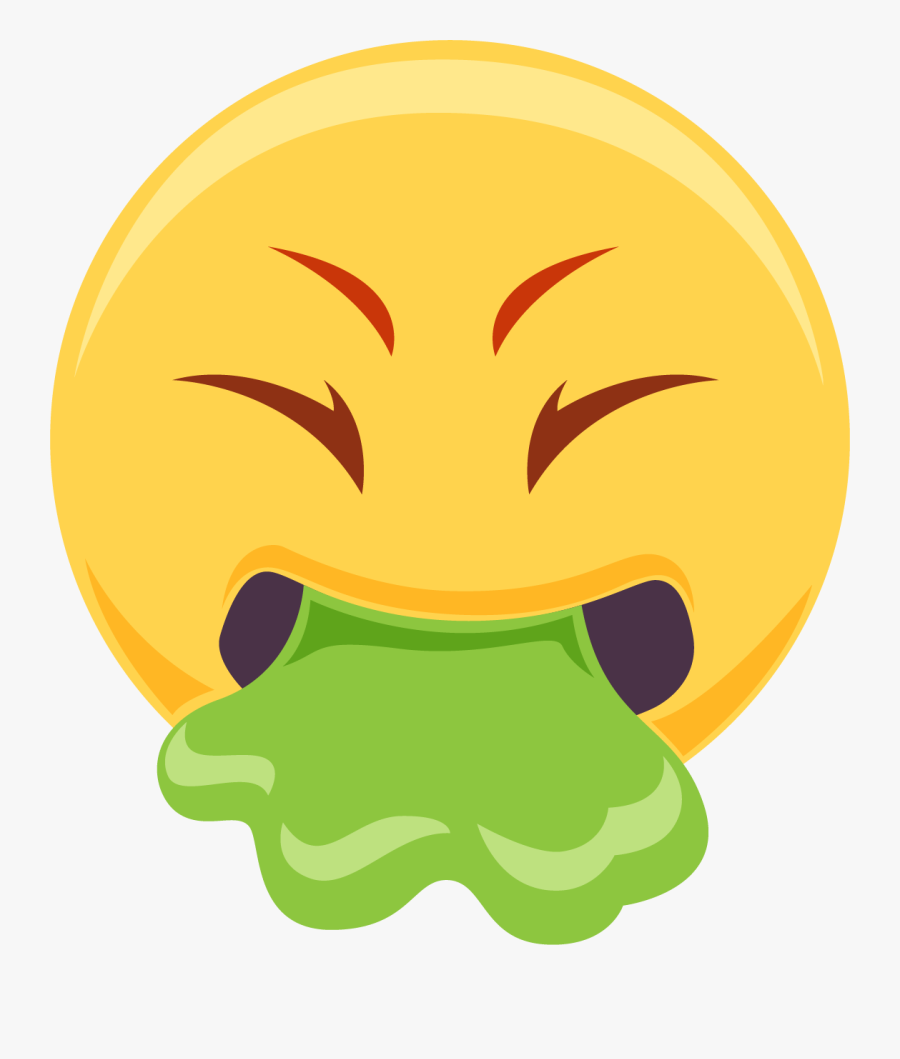 Vomit Emoji Transparent Background - Smiley Vomiting, Transparent Clipart
