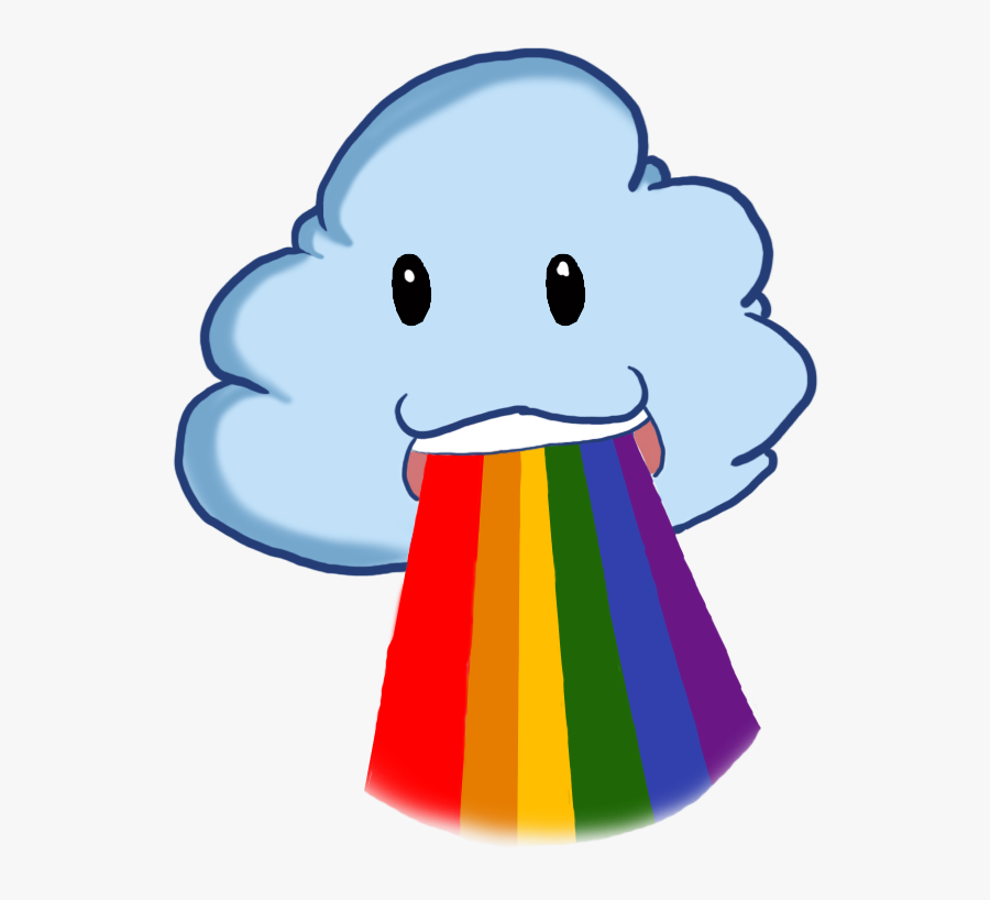 Chibi Cloud Vomiting A Rainbow By Linksketchit - Cloud Throwing Up Rainbow Gif, Transparent Clipart