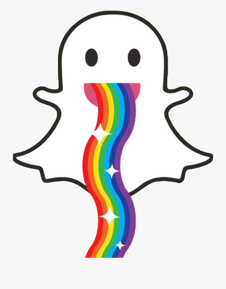 #ghost #rainbow #rainbowvomit #rainbowbarf #colors - Rainbow Snapchat Ghost Logo, Transparent Clipart