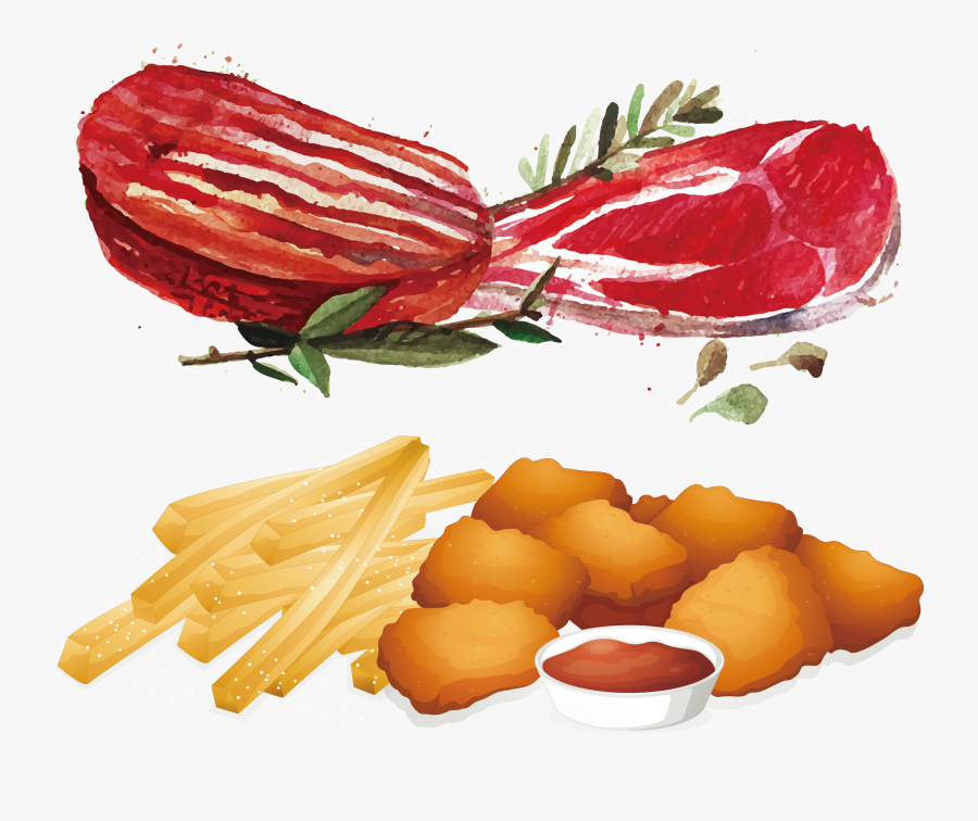 Meat Clipart Hamburger Meat - Deep Fried Foods Clipart, Transparent Clipart