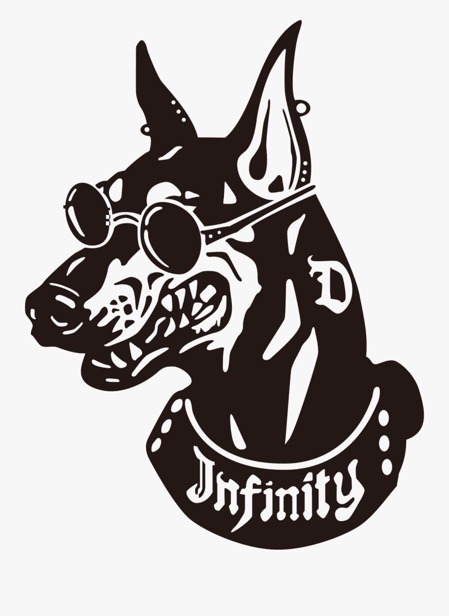 Dobermann Great Dane Miniature Pinscher Drawing - Doberman Clipart Black And White, Transparent Clipart