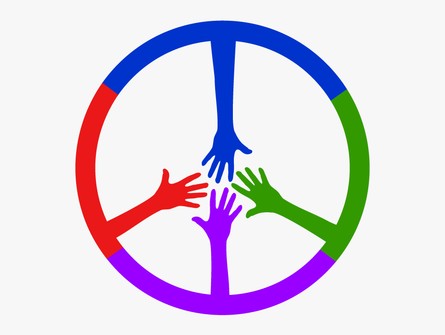 4 Colored Hands Coming Together To Form A Peace Sign - Mercedes Benz Türk Logo, Transparent Clipart