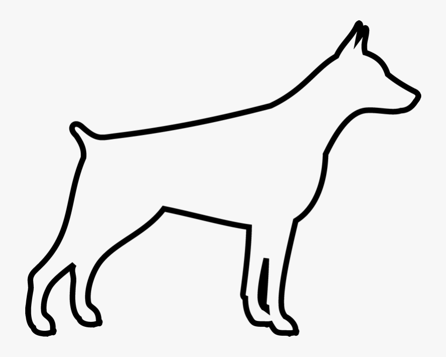 Doberman Rubber Stamp - White Dog Outline Png, Transparent Clipart