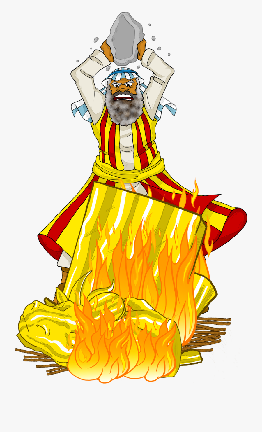 Transparent Golden Calf Clipart - Moses Destroys The Golden Calf, Transparent Clipart