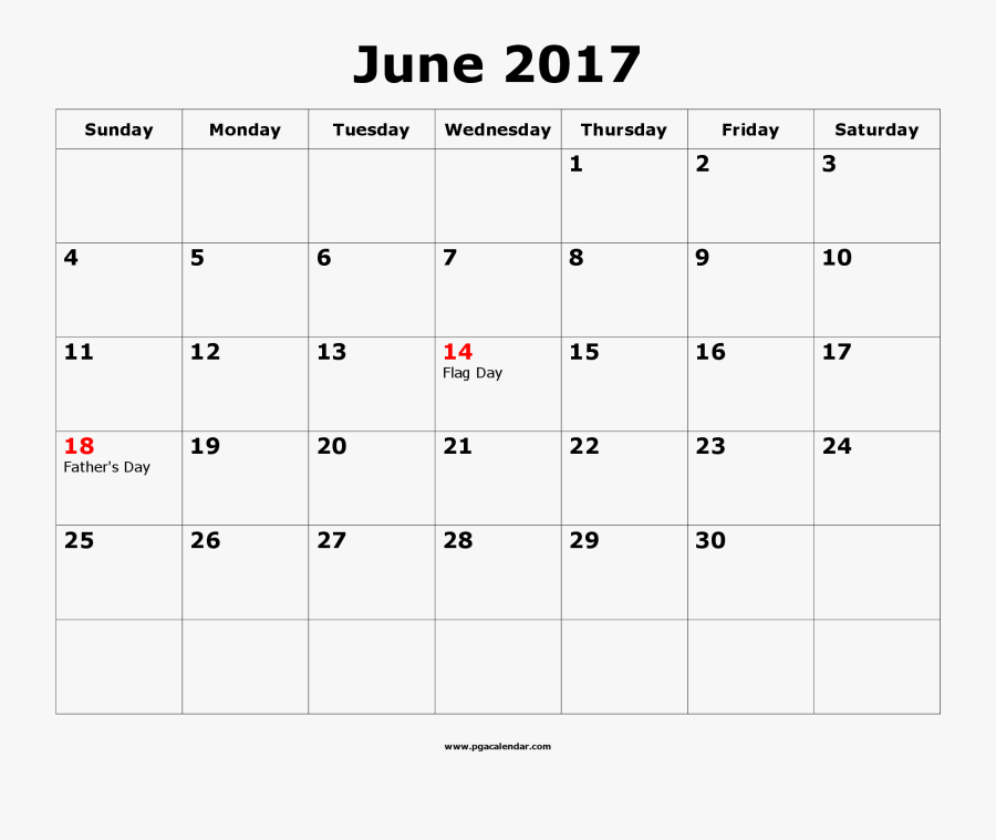 June 2017 Blank Calendar - May 2018 Calendar Png, Transparent Clipart