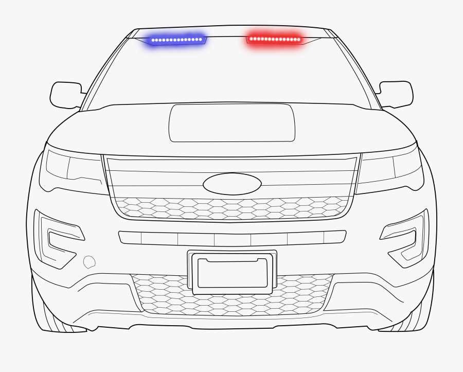 Car Outline Images - Police Car, Transparent Clipart