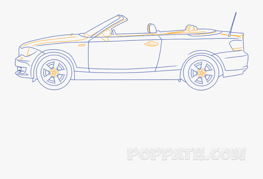 Convertible Car Body Type Outline - Convertible, Transparent Clipart