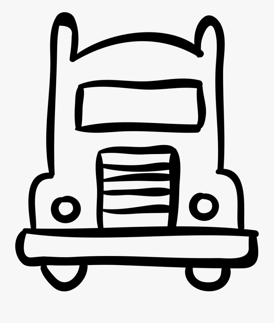 Car Front Hand Drawn Outline Comments - Front Of A Car Outline, Transparent Clipart