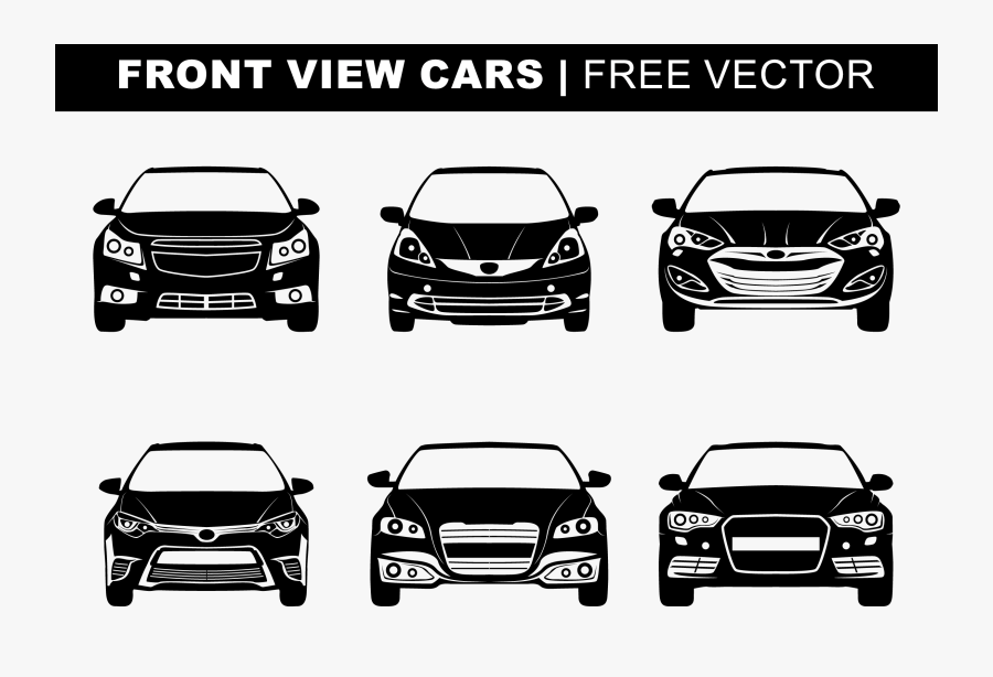 Outline Car Headlight Grille Computer File Front Clipart - Cars Front View Png, Transparent Clipart