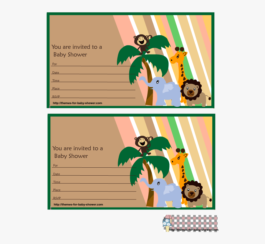 Safari Baby Shower Invitations - Cartoon, Transparent Clipart