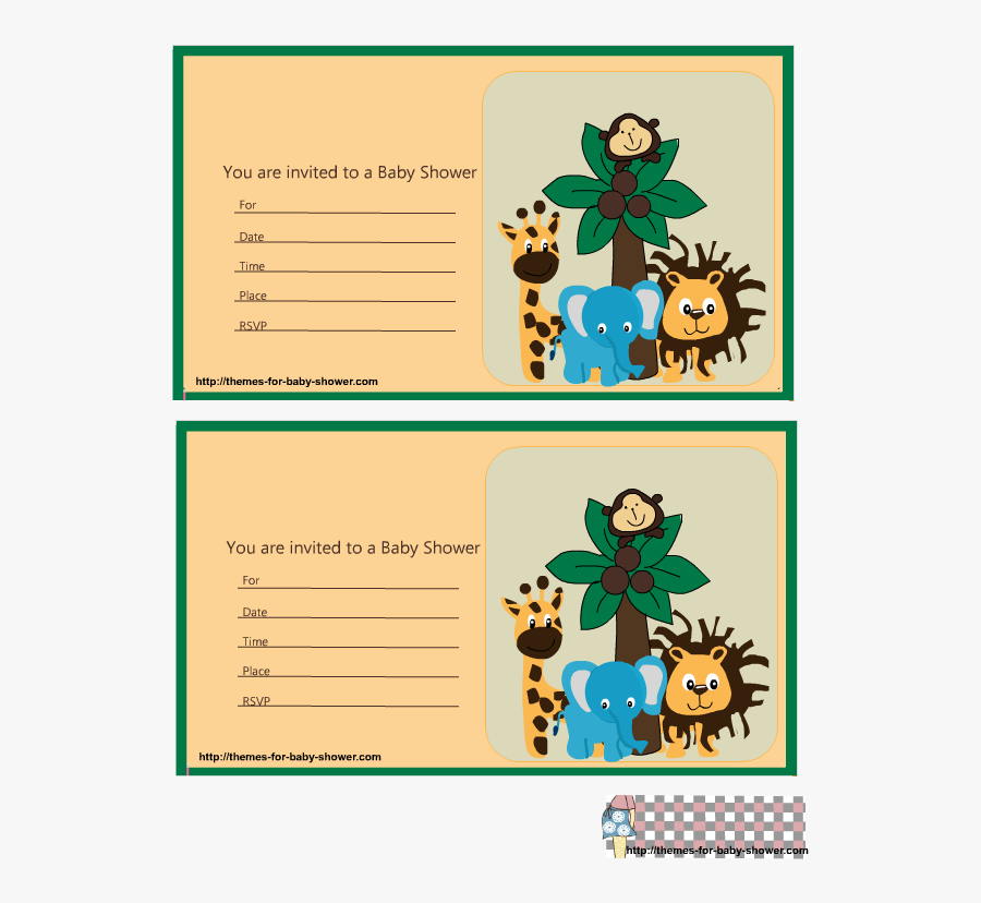 Adorable Safari Baby Shower Invitations - Plantilla Baby Shower Safari Invitacion, Transparent Clipart