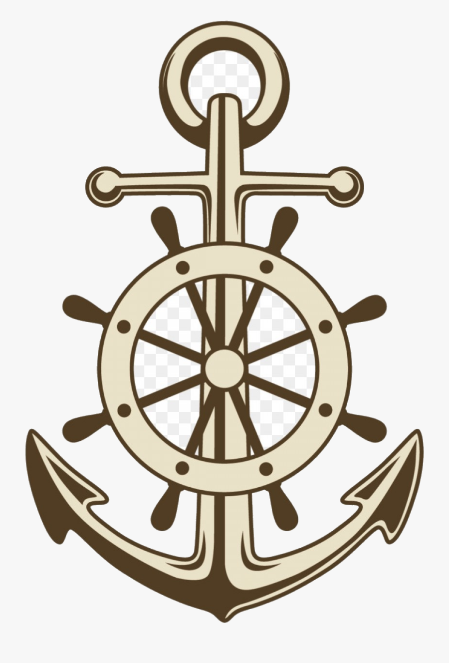 Ship Wheel Anchor Ships Paper Clip Art Vector Painted - Anchor With Steering Wheel, Transparent Clipart