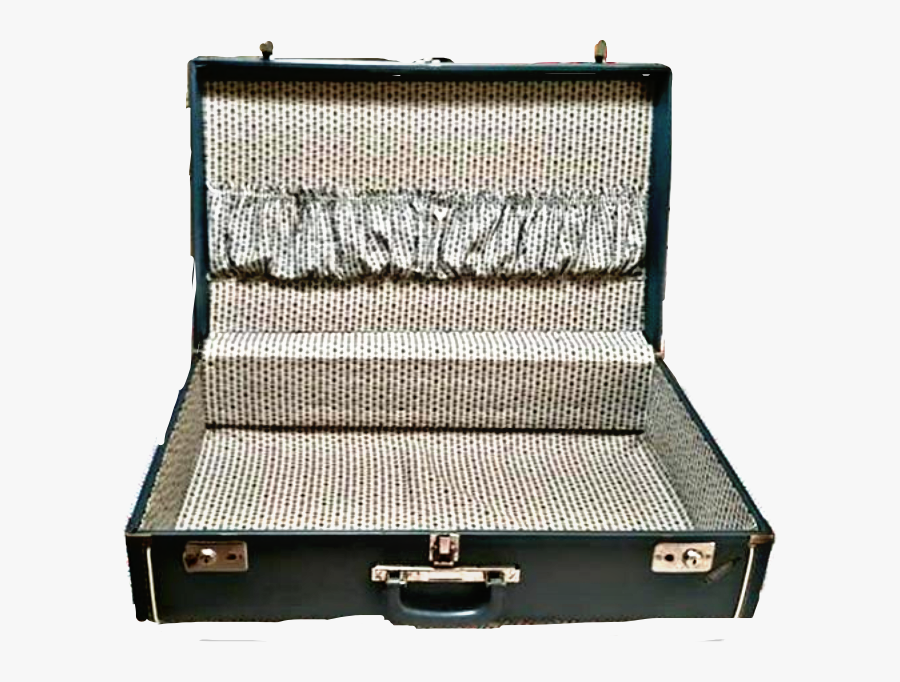 #vintage #retro #antique #suitcase #green #old #empty - Vintage Empty Open Suitcase, Transparent Clipart