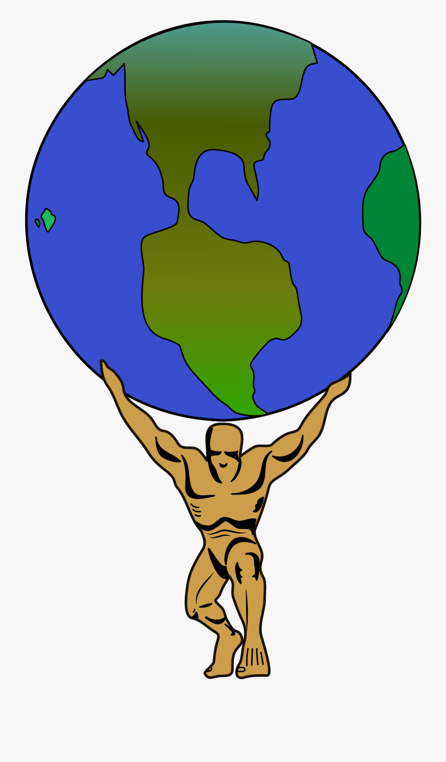 Clip Art Atlas Mythology - Atlas Holding The World Clipart, Transparent Clipart