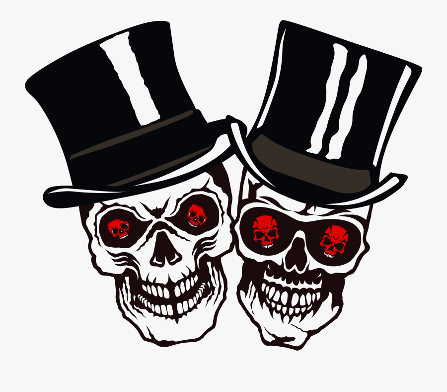 Clip Art Skulls With Top Hat Skull And Crossbones Free Transparent Clipart Clipartkey