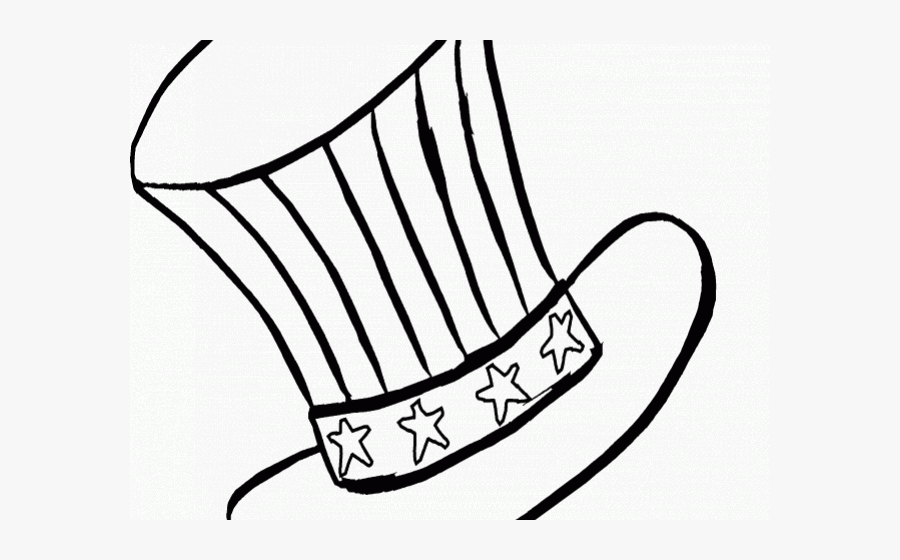 Drawn Top Hat Clip Art - Printable Uncle Sam Hat, Transparent Clipart