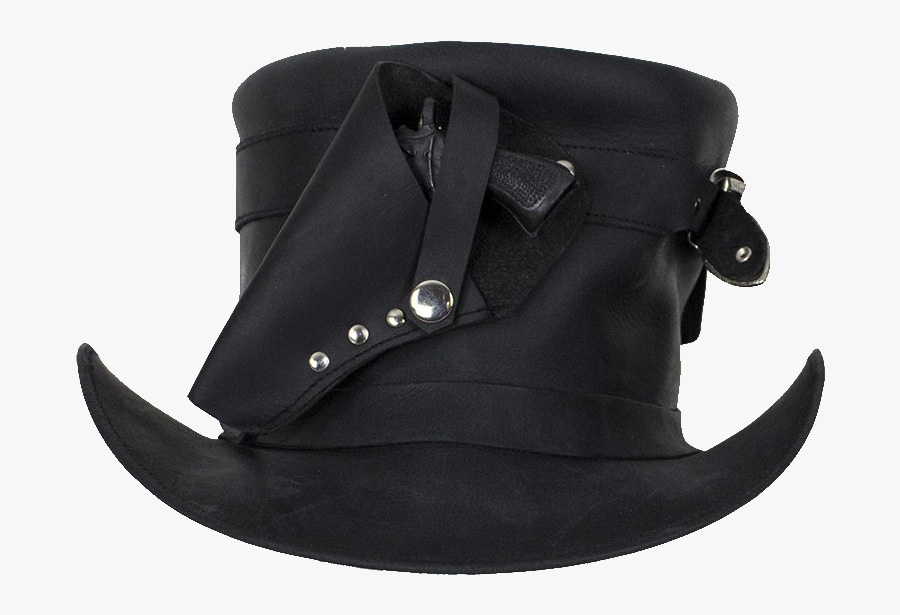 Black Leather Deadman Top Hat With Gun Holsters - Suede, Transparent Clipart