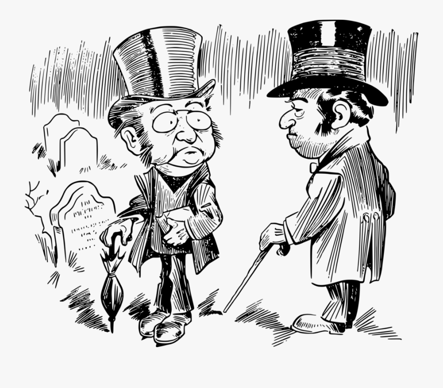 Human Behavior,art,joint - Men In Top Hats Transparent, Transparent Clipart