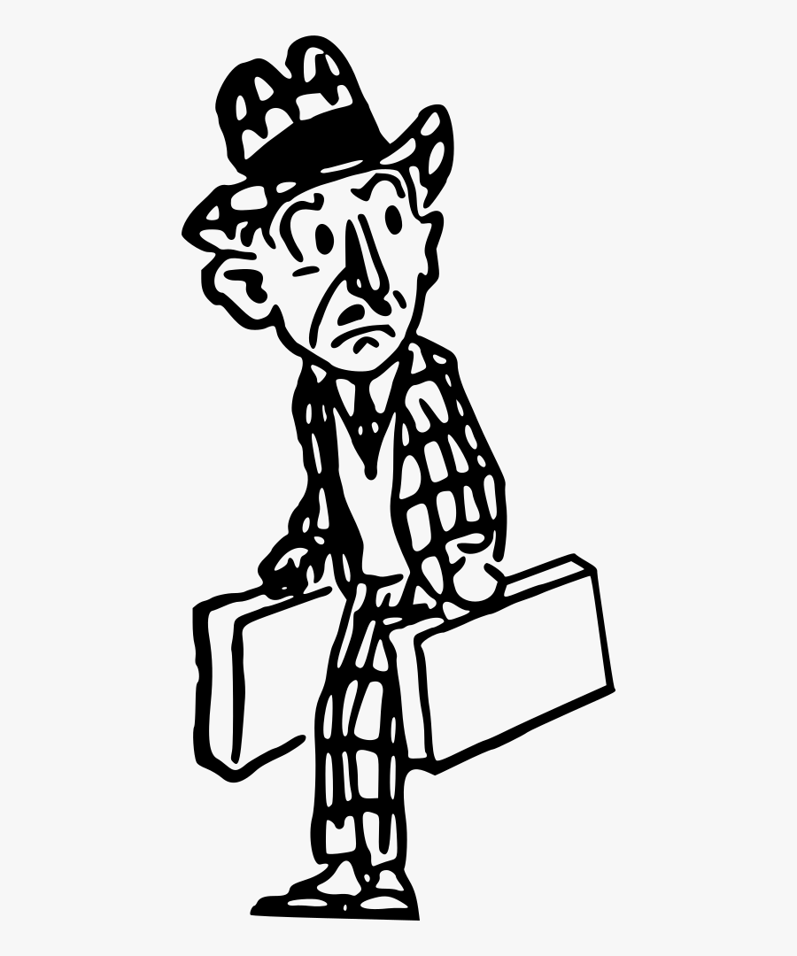Man With Suitcases, Transparent Clipart