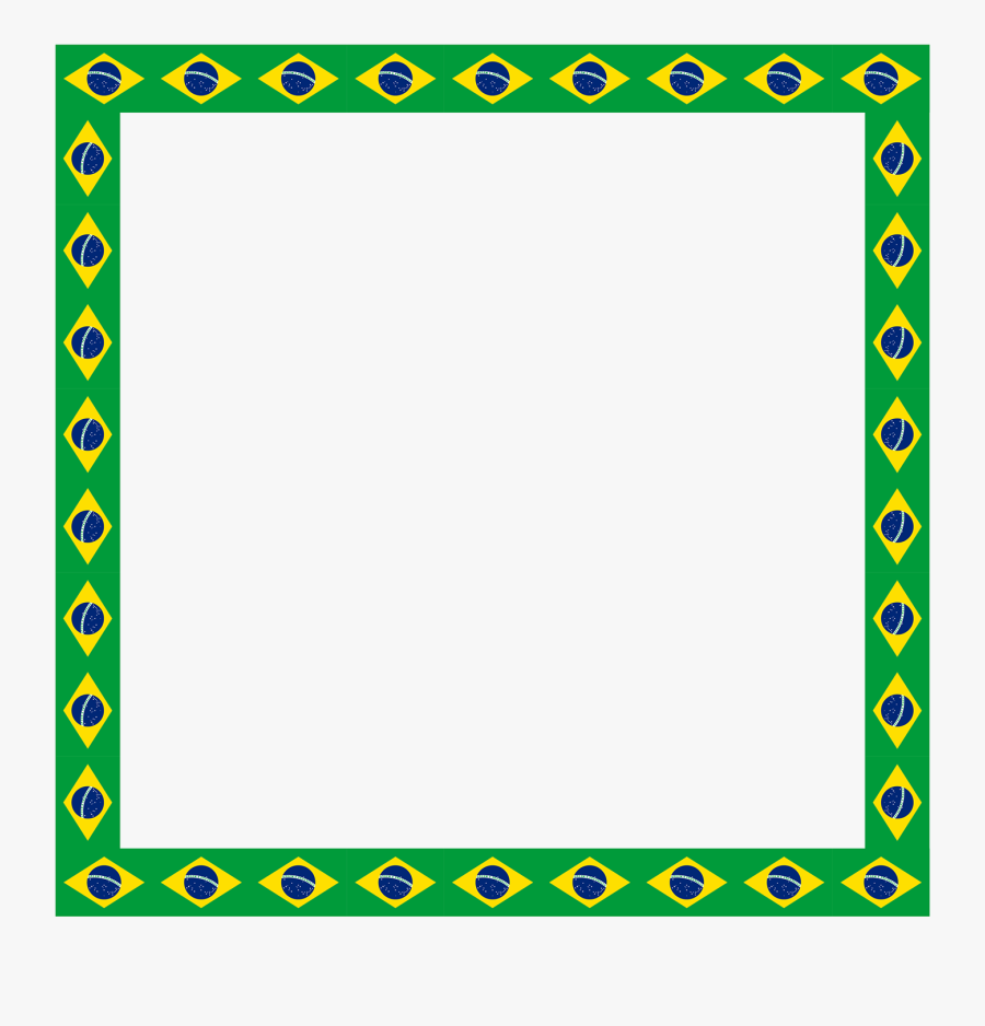 Pele Brazil Flag Border Illustration - Brazil Flag Border Paper, Transparent Clipart