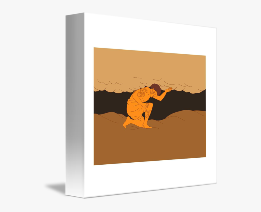 Samoan Atlas Holding Sky From Earth Drawing - Atlas Holding The Earth Png, Transparent Clipart