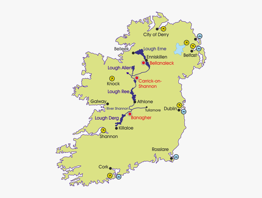 Transparent Atlas God Clipart - River Shannon On A Map, Transparent Clipart