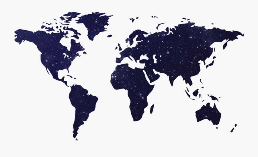 Transparent Galaxy - World Map Png Purple, Transparent Clipart