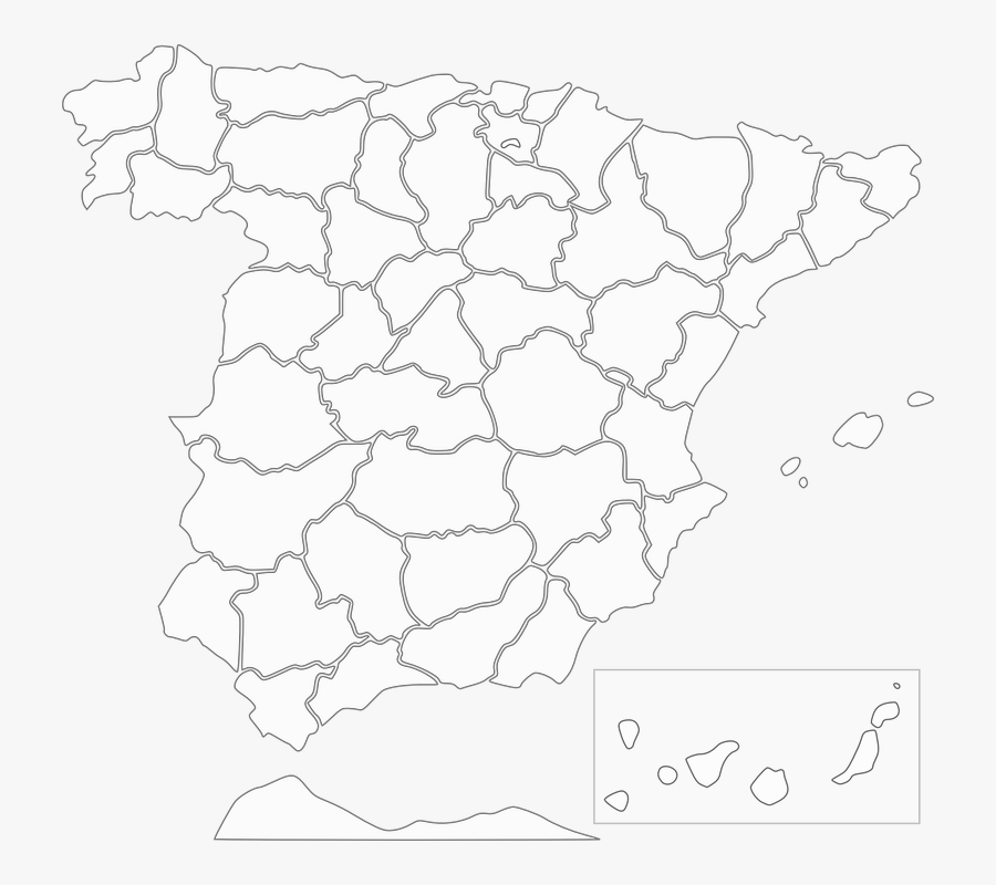 Spain, Map, European Country, Province - Mapa Provincias España Vector, Transparent Clipart